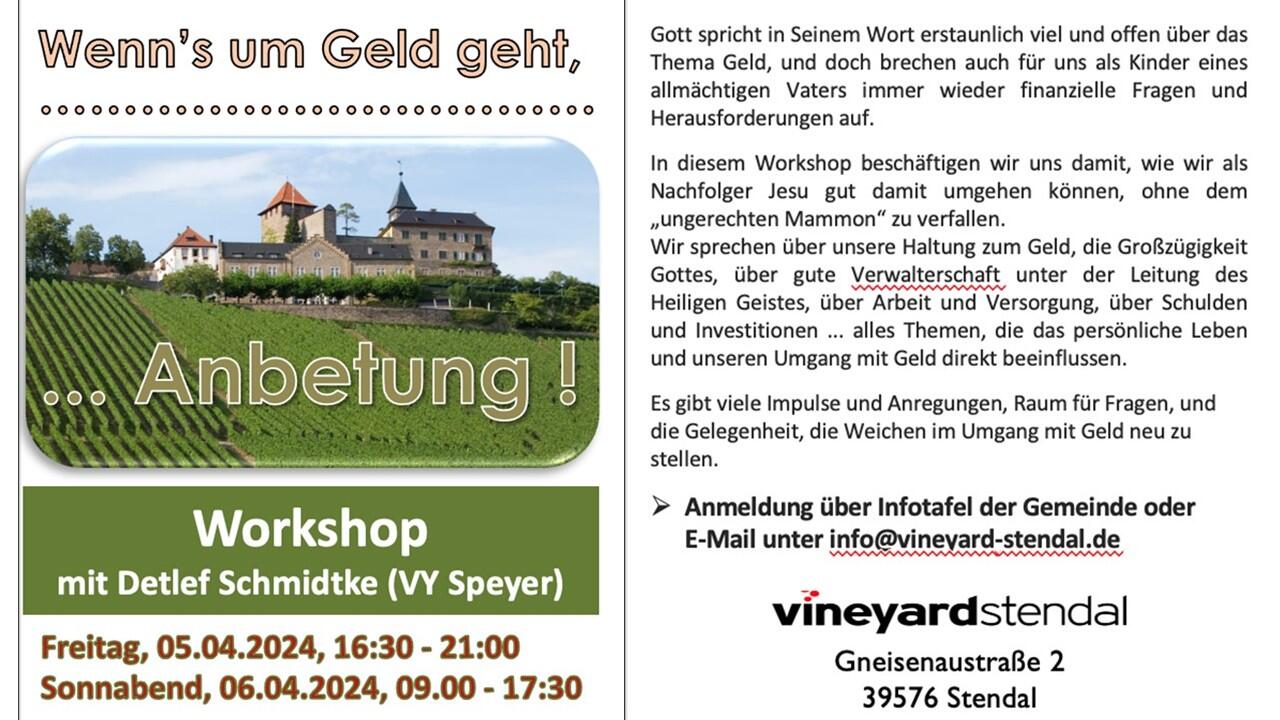 Workshop Wenns ums Geld geht - Anbetung Workshop Wenns ums Geld geht - Anbetung